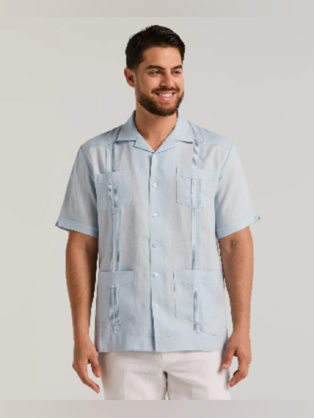 Cubavera Blue 100% Linen Guayabera Shirt 3X Cuban Resort Beach Wedding Casual